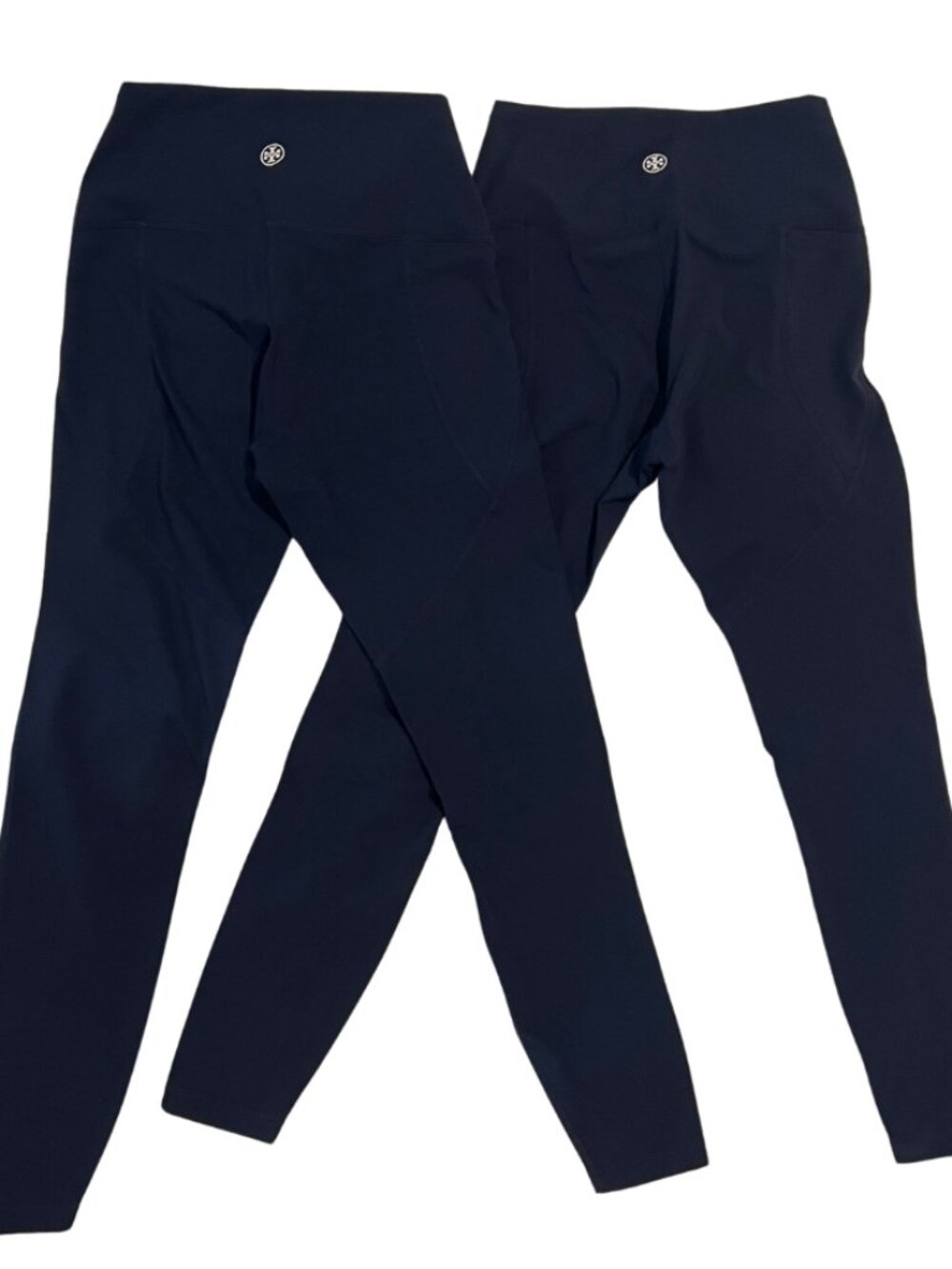 Set of 2 Sold Out Tory Sport Sculpt Compression Side-Pocket Leggings Navy Size M